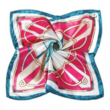 Lenço Feminino Estampado Acetinado Cabelo Bolsa Pescoç 50x50