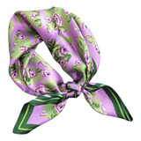 Lenço Feminino Estampado Pescoço Cabelo Bolsa Toque De Seda