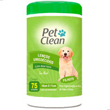 Lenço Umedecido Para Cães Gatos Pet Clean 75 Un  Filhotes