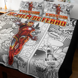 Lençol Casal 4 Pçs Iron Man Mini Gibi