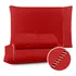 Lençol Casal Padrão Com Fronha Ponto Palito Texfine Macio C/ Elastico 3 Peças Vermelho