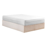 Lençol Cobrir Casal Padrão 300 Fios Micro Percal Poliéster Cor Branco Desenho Do Tecido Liso
