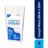 Lençol Hospitalar Descartável Papel 50m X 50cm 6 Rolo Branco
