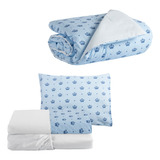 Lençol Mini Cama 3 Pçs Com Edredom Kit Para Bebê Moderninhos