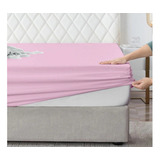 Lencol Queen Algodão Percal 200 C Elástico 40cm Altura Azul Cor Rosa Desenho Do Tecido Liso