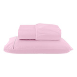 Lençol Solteiro Com Fronha Ponto Palito Texfine Macio C Elastico 2 Peças Rosa