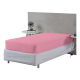 Lençol Solteiro King Com Elástico Em Malha 100 Algodão Cor Rosa Desenho Do Tecido Liso