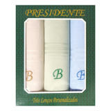 Lenços De Algodão Letras Iniciais Presidente 41x41 Coloridos