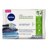 Lenços De Limpeza Demaquilantes Nivea 3 Em 1 Com 25 Unidades