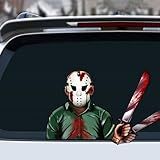 Leniutor Adesivo De Limpador Traseiro De Halloween, Filme Assustador De Figura Assassino Jason Adesivo De Limpador Para Para-brisa Da Janela Traseira Do Carro Para Suv Adesivos De Carro E Decalques Decoração De Carro De Halloween (jason)