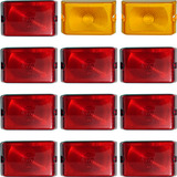 Lente Lanterna Lateral Caminhao Carreta Bau Kit 12 Pçs Gf30