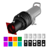 Lente Projeção Fresnel Bowens Greika 8 Gelatina 10 Filtros