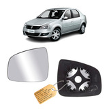Lente Retrovisor Logan 2009 2010 Até 2014 Convexo Com Base