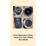 Lente Sigma 15mm F