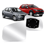 Lente Vidro Retrovisor Logan Sandero 2010 2011 2013 2014 Esq