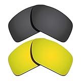 Lentes De Reposição Polarizadas Para Oakley Split Shot Revestimento Espelhado Preto E Dourado 24K