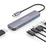 Lention Adaptador Hub 6 Em 1 Usb c Multiporta Dongle Com 4k Hdmi Usb C Data Porta 3 Usb 3 0 Pd 100w