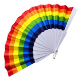 Leque Arcoiris Colorido Cores Vivas 43cm Aberto Lindíssimo 