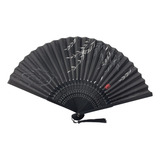 Leque De Madeira Japonês 21cm Estilo Oriental Preto