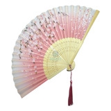 Leque De Mão Japonês Colorido Com Pompom Presente Diferente