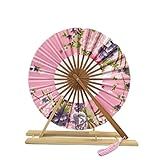 Leque Dobrável Japonês Sakura Flor Bolso Ventilador De Mão Dobrável Círculo Redondo Decoração De Festa Presente Moinho De Vento Ventilador Dobrável De Bambu Acessórios Decorativos Feitos à Mão Cor 03 