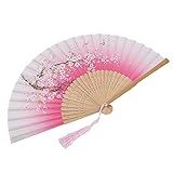 Leque Dobrável Para Decoração De Lembrança Para Casamento Sakura Para Mulheres Para Adereços De Seda Japonês Multicolorido Opcional Estilo Chinês Adorno Para Leque Dobrável
