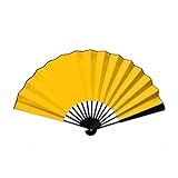 Leque Dobrável Vintage Ventilador Dobrável Pano De Seda Sakura Impresso Estilo Japonês Decoração De Casa Bambu Fiado Fã Cultura Coleção Leque Presentes De Festa Acessórios Decorativos Feitos à Mão Cor Amarelo 10 Polegadas 