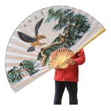 Leque Gigante Favel Pintura Oriental Bambu