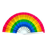 Leque Grande Colorido Dobravel Carnaval Festa Fantasia Cor Color Liso