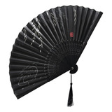 Leque Minimalista Estilo Japonês Preto 21cm De Madeira Lindo
