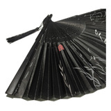 Leque Minimalista Estilo Japonês Preto 21cm De Madeira Lindo