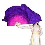 Leque Véu De Leque De Seda Meio Círculo Para Dança Do Ventre Fãs Curtos Desempenho Tamanho Grande 1L 1R Cor Cor 8 Tamanho M 1 Esquerda 1 Direita Estilo Color Purple