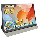 LESOWN Monitor Portátil De Jogos Widescreen USB Tipo C De 10 5 Polegadas 1920 X 1280 IPS 100 SRGB 1500 1 LCD Segunda Tela Para Computador Laptop PC Caixa Prateada Com Alto Falante Embutido