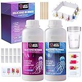 LET S RESIN Kit De Fabricação De Moldes De Silicone Borracha De Silicone Curada De Platina Líquida De 1 219 G Com Caixa De Molde Copos De Mistura Molde De Cura Rápida Silicone Para Fundição De