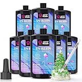 LET-S RESIN Resina Uv- 2-000g 250ml 8pcs Cura Mais Rápida Em Massa De Resina Uv Cristalina- Baixo Encolhimento Sem Kit De Resina Epóxi Uv Pegajosa- Resina Uv Transparente De Alto Brilho Para