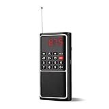 Leting Rádio Portátil Com Alto Falante MP3 Rádio FM Com Suporte Para Cartão TF USB Gravação De Música Mini Rádio Alimentado Por Bateria Recarregável Rádio FM Com Melhor Recepção Preto 