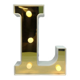 Letra Luminária Led 3d Decorativa Dourada