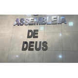 Letreiro Assembleia De 25cm Deus 35cm Em Aço Inox