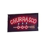 Letreiro Led Painel Luminoso Placa De Aviso Loja   Churrasco