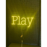 Letreiro Placa Painel Luminaria Neon Led Play Games Jogos