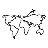 Lettering Decorativo Para Parede Em Mdf Mapa Mundi 160cm