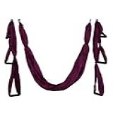 Letuwj Antigravidade Pendurar No Teto Aéreo Yoga Swing Burgundy 249 X 150 Cm