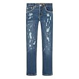 Levi S Calça Jeans Masculina 510 Skinny Fit Destructed Triturador De Papel 2 Anos