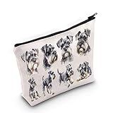 Levlo Schnauzer Miniatura Bolsa De Maquiagem Cosmética Miniatura Schnauzer Lover Presente Miniatura Schnauzer Mom Bolsa De Viagem Miniatura Schnauzer Merchandise, Schnauzer Miniatura, Bolsa Cosmética