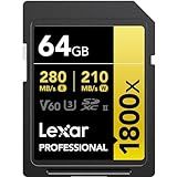 Lexar Cartão De Memória Gold Series Professional 1800 X 64 GB UHS II U3 SDXC