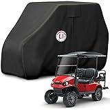 LI LIBZAKI Capa De Carrinho De Golfe Impermeável Tecido De Grau Marítimo Resistente 600D Serve Para A Maioria Das Marcas 2 2 4 Passageiros Yamaha Honda Club Car EZGO Golf Cart Preto