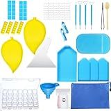 Liccyy 93 Peças De Ferramentas De Pintura De Diamante 5D Kits De Acessórios Com Caixa De Armazenamento De Pedras Preciosas- Canetas De Pintura- Pontas De Substituição- Bandejas- Rolo- Cera De Arte De