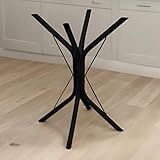 LideraMix- Base Para Mesa De Jantar Em Aço Com Pintura Epóxi- Pé De Mesa- Tampo Até 100cm- Suporta Até 100kg- Instalação Fácil- Proteção Para Piso- Design Moderno E Versátil- Preta