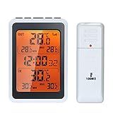 Lifcasual Termômetro Interno Externo Sem Fio Monitor Digital De Temperatura Ambiente Até 328 Pés De Distância Com Luz De Fundo Do Despertador