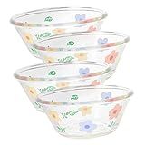 Lifkome 4 Pcs Morango Tigela De Vidro Copo De Morango Tigelas De Preparação De Cozinha Fruteira Saladeira Tigela De Salada Aperitivos Tigela De Vidro Redonda Cristal Entradas